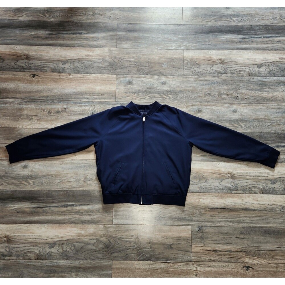 Haggar Navy Blue Bomber Jacket Men’s Size Large - Picture 2 of 7
